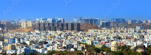 Panoramic view of Hyderabad city in India