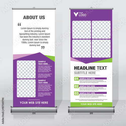 Roll up banner design template, abstract background, pull up design, modern x-banner, rectangle size.