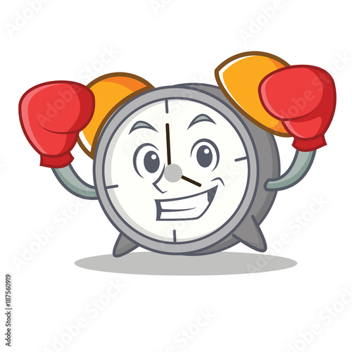 Boxing alarm clock character cartoon