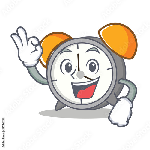 Okay alarm clock character cartoon