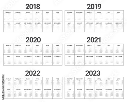 Wallpaper Mural Year 2018 2019 2020 2021 2022 2023 calendar vector Torontodigital.ca