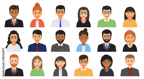 Group of working people men and women icons