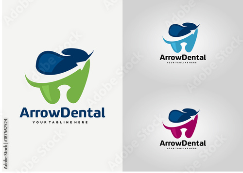 Arrow Dental Logo Template Design Vector, Emblem, Design Concept, Creative Symbol, Icon