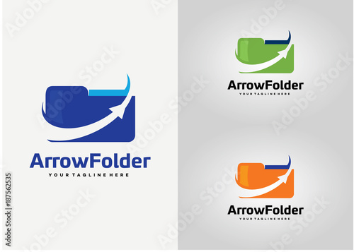 Arrow Folder Logo Template Design Vector, Emblem, Design Concept, Creative Symbol, Icon