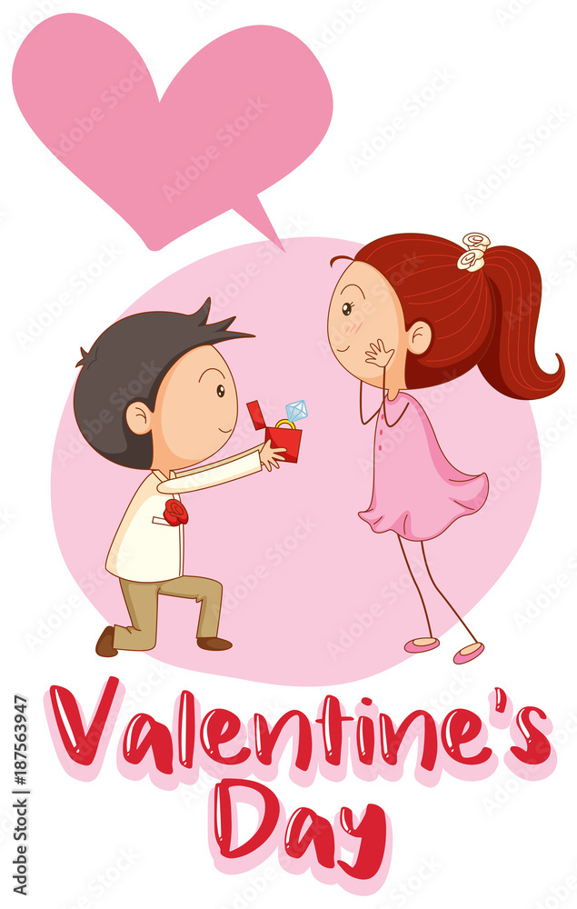 Velentine card template with boy and diamond ring Velentine card template with boy and diamond ring