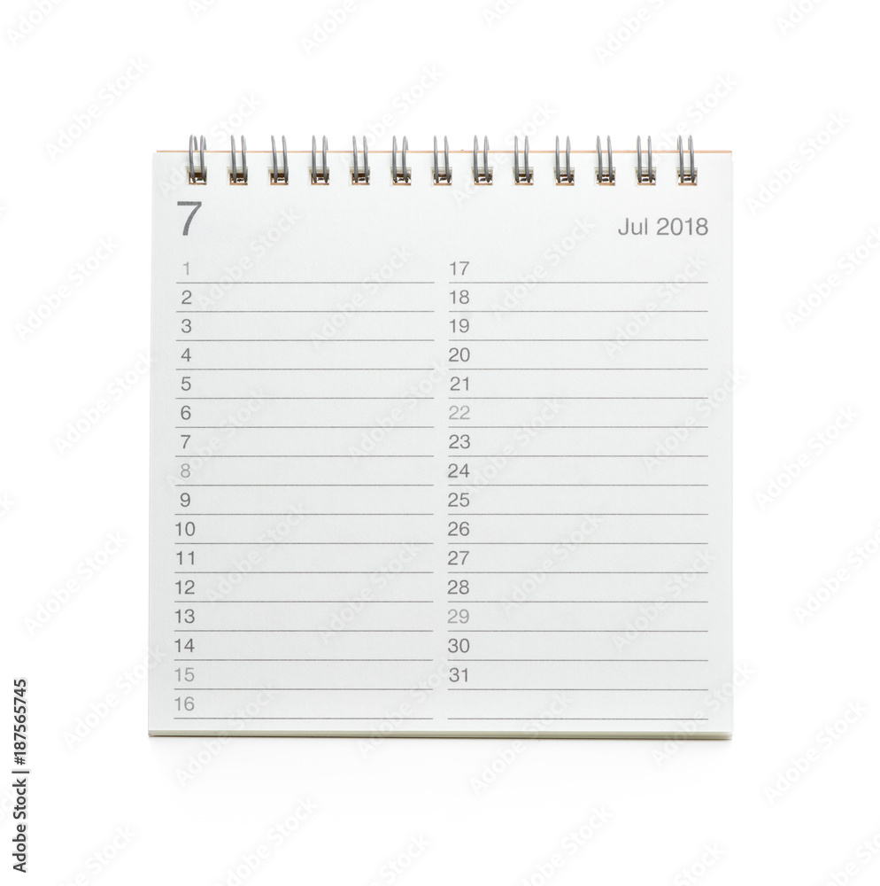 Minimal desk calendar 2018 isolated Minimal desk calendar 2018 isolated