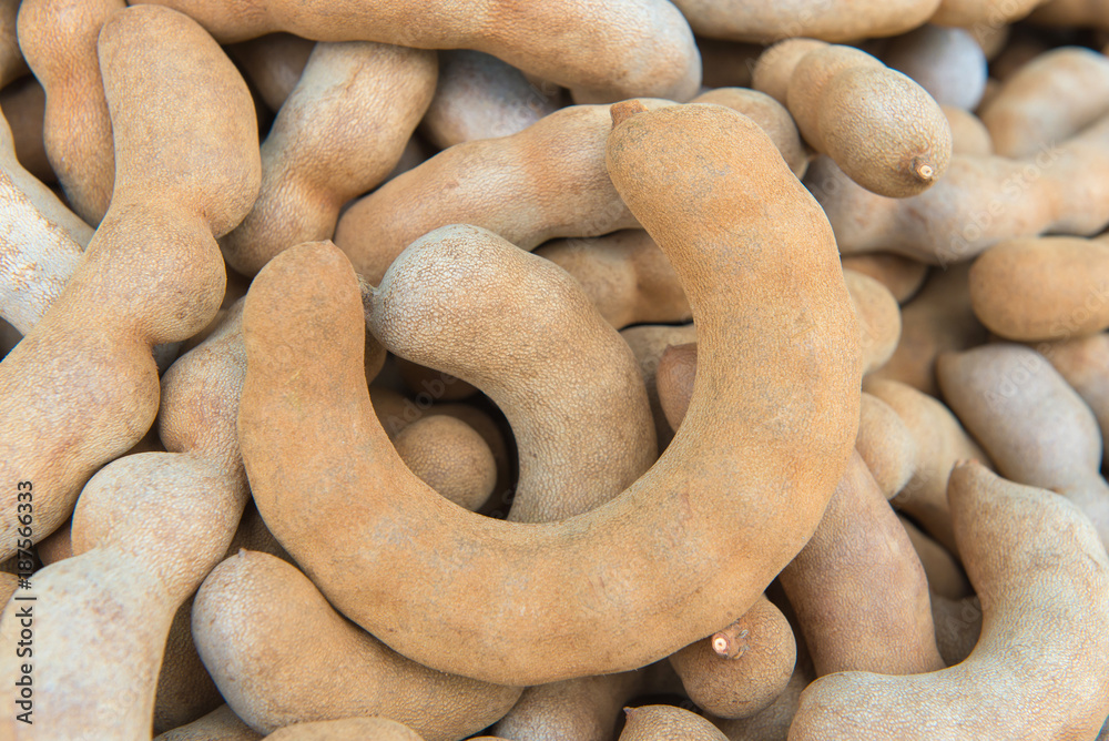 Sweet tamarind in the fruit market at Thailand Sweet tamarind in the fruit market at Thailand