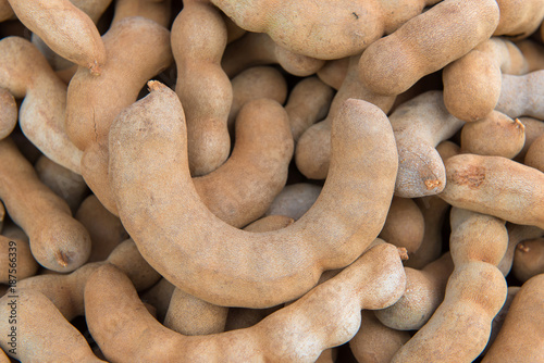 Sweet tamarind in the fruit market at Thailand