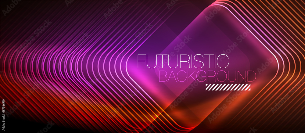 Neon glowing techno lines Neon glowing techno lines