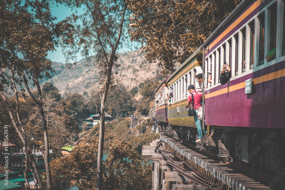 Naklejka premium Death Railway in Kanchanaburi, Thailand