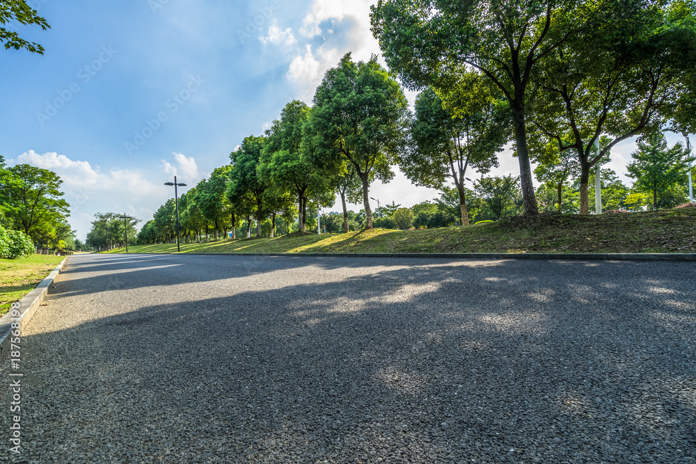 clean road and blue sky