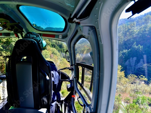 日本のヘリコプターからの風景