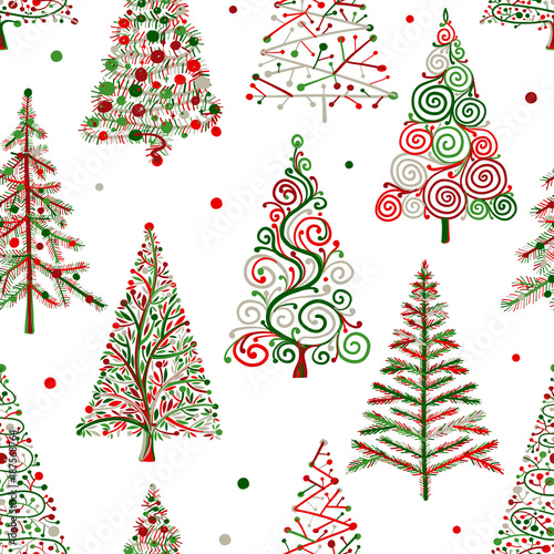 Christmas trees, seamless pattern for your design