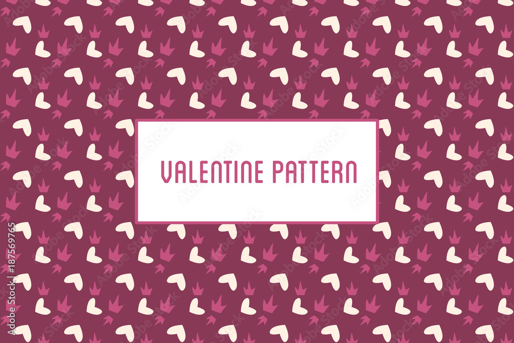 Vector hearts and flowers pattern. Design of hand drawn objects for St. Valentine's day, wedding Vector hearts and flowers pattern. Design of hand drawn objects for St. Valentine's day, wedding
