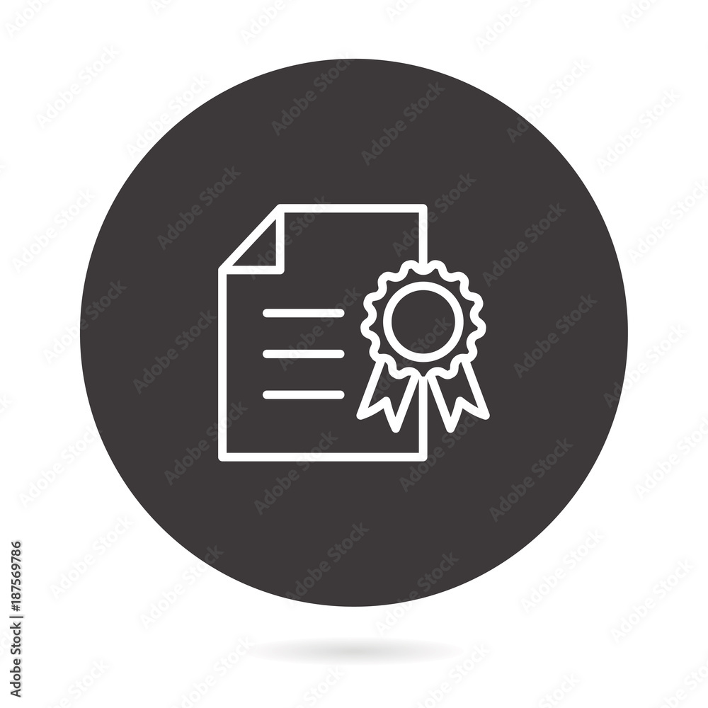Certificate line vector icon. Certificate line vector icon.