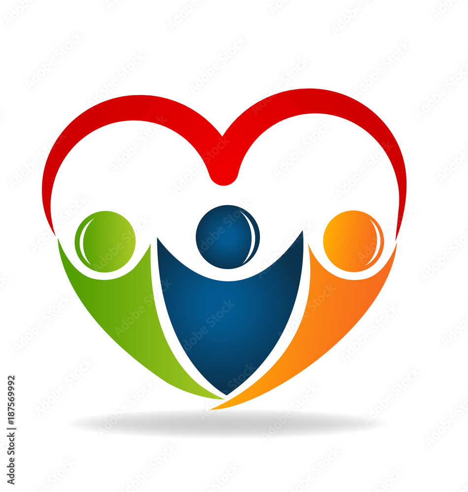 Friendship love heart shape logo design vector icon Friendship love heart shape logo design vector icon