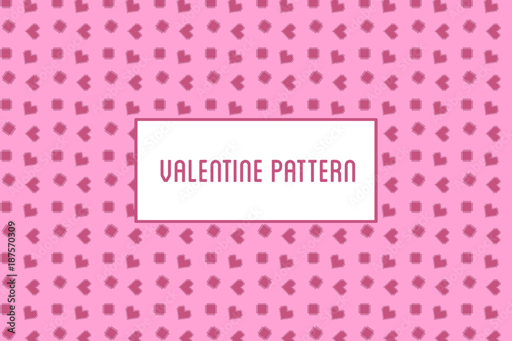 Vector hearts and flowers pattern. Design of hand drawn objects for St. Valentine's day, wedding