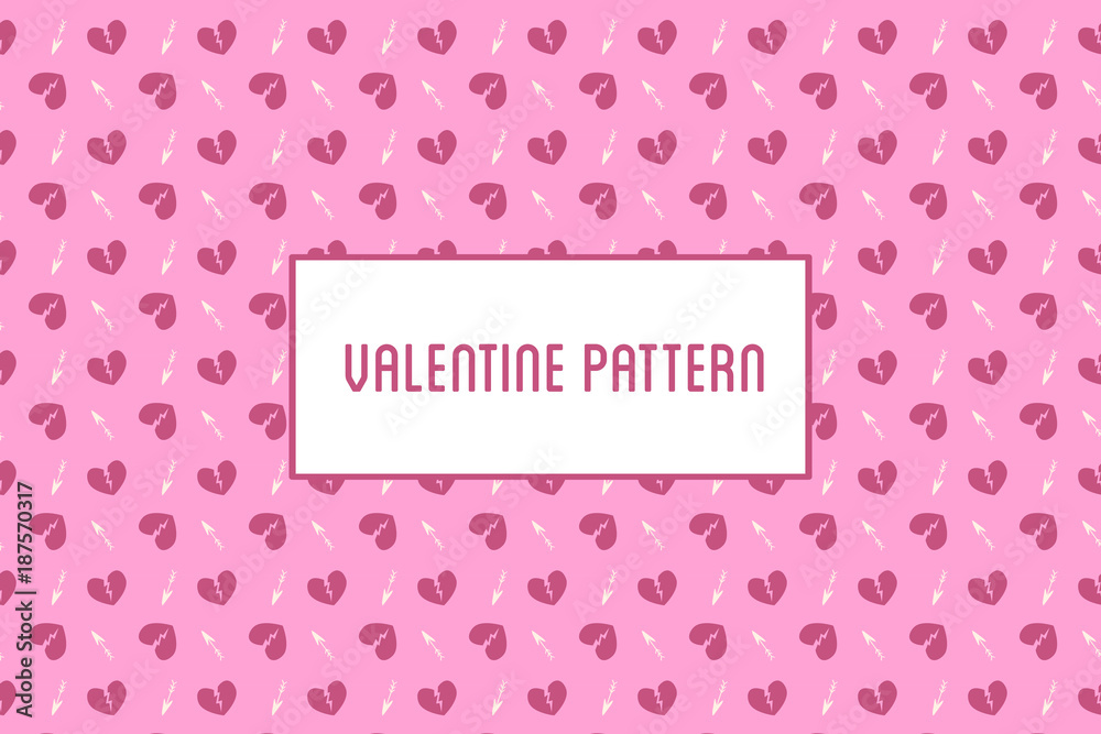 Vector hearts and flowers pattern. Design of hand drawn objects for St. Valentine's day, wedding