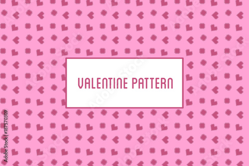 Vector hearts and flowers pattern. Design of hand drawn objects for St. Valentine's day, wedding