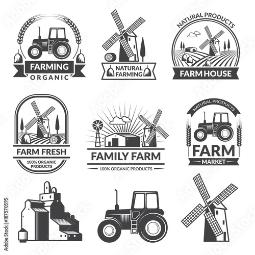Vector set of farm logos