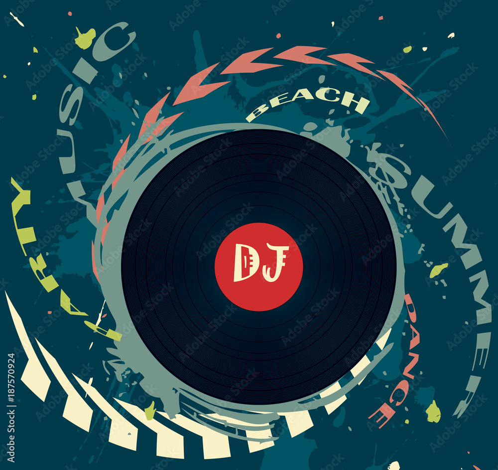 Obraz premium Dance music.DJ card