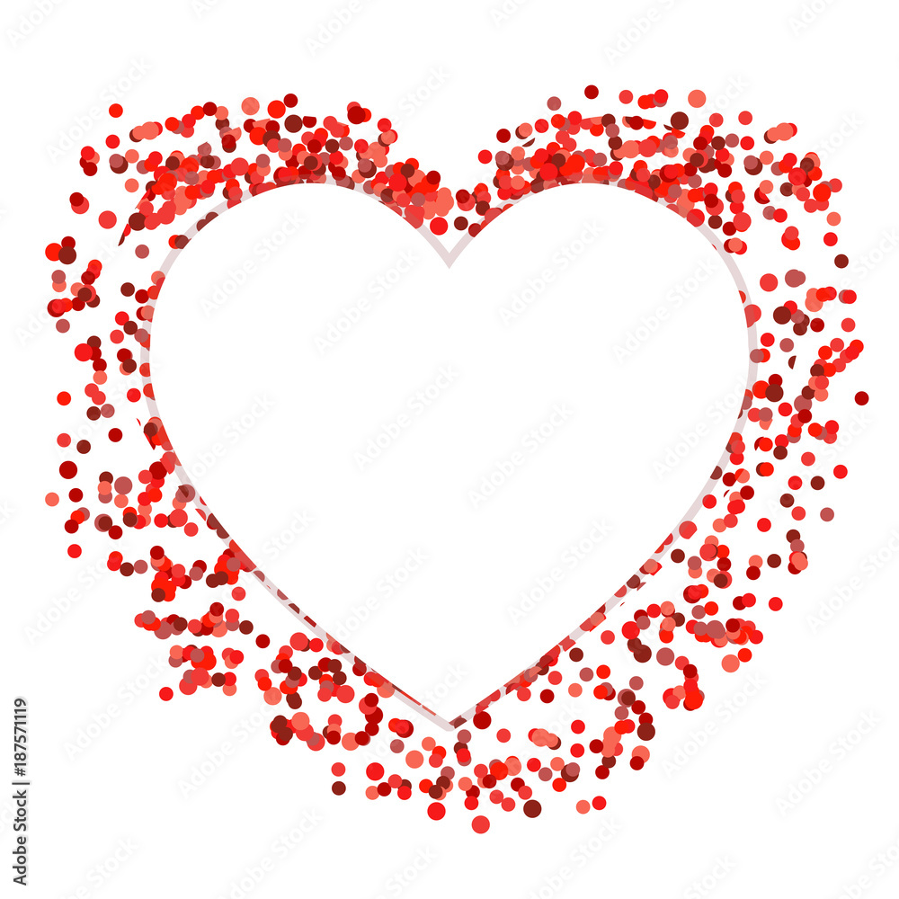 Red confetti Heart, template