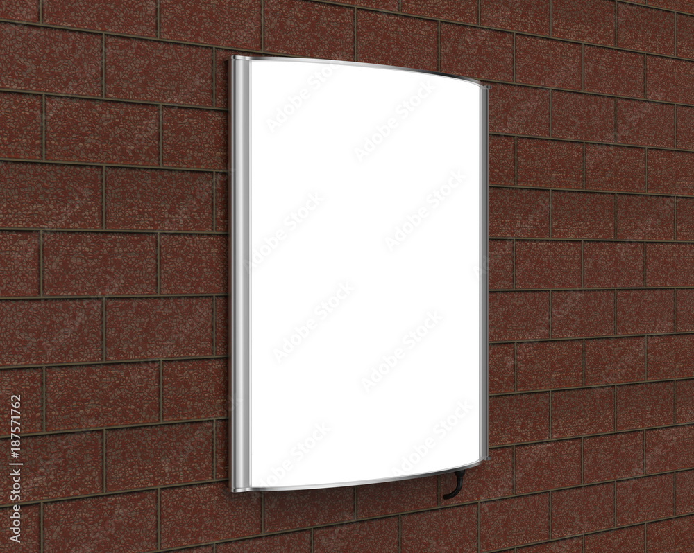 Convex LED light box Single Sided Poster display or Sign Holder Curved Frame for Theater Bills or Ads. 3d render illustration. Convex LED light box Single Sided Poster display or Sign Holder Curved Frame for Theater Bills or Ads. 3d render illustration.