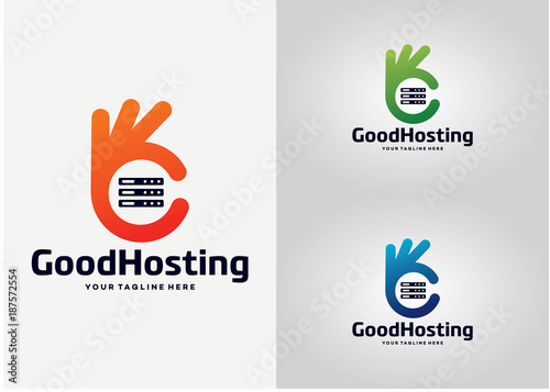 Good Hosting Logo Template Design Vector, Emblem, Design Concept, Creative Symbol, Icon