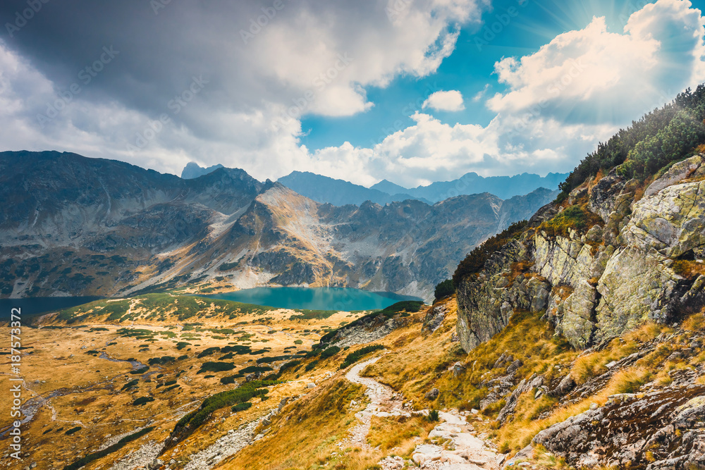Fototapeta premium Five lakes valley in High Tatra Mountains, Poland