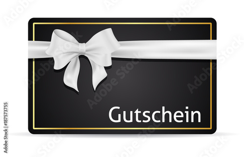 Karte Schleife Gutschein. gutscheinkarte mit Band