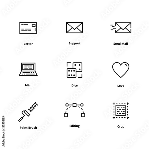 9 user interface line icon