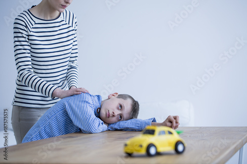 Autistic child with apathy photo