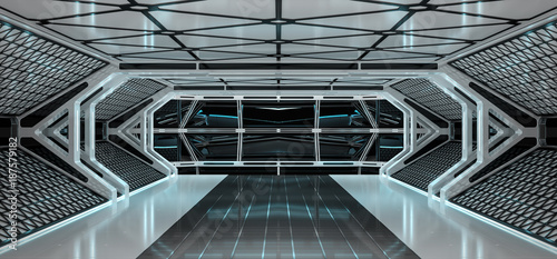 Fototapeta Naklejka Na Ścianę i Meble -  Spaceship bright interior 3D rendering