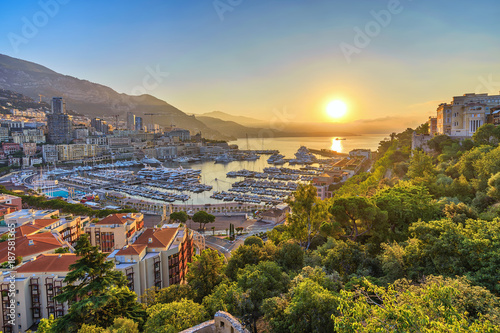 Photos Monaco Ville Harbour sunrise city skyline, Monte Carlo, Monaco