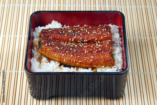 Rice with grilled and flavored eel