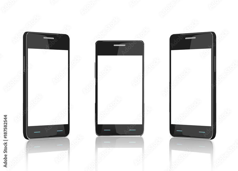 Smart phone (mobile phone) isolated on white background Smart phone (mobile phone) isolated on white background
