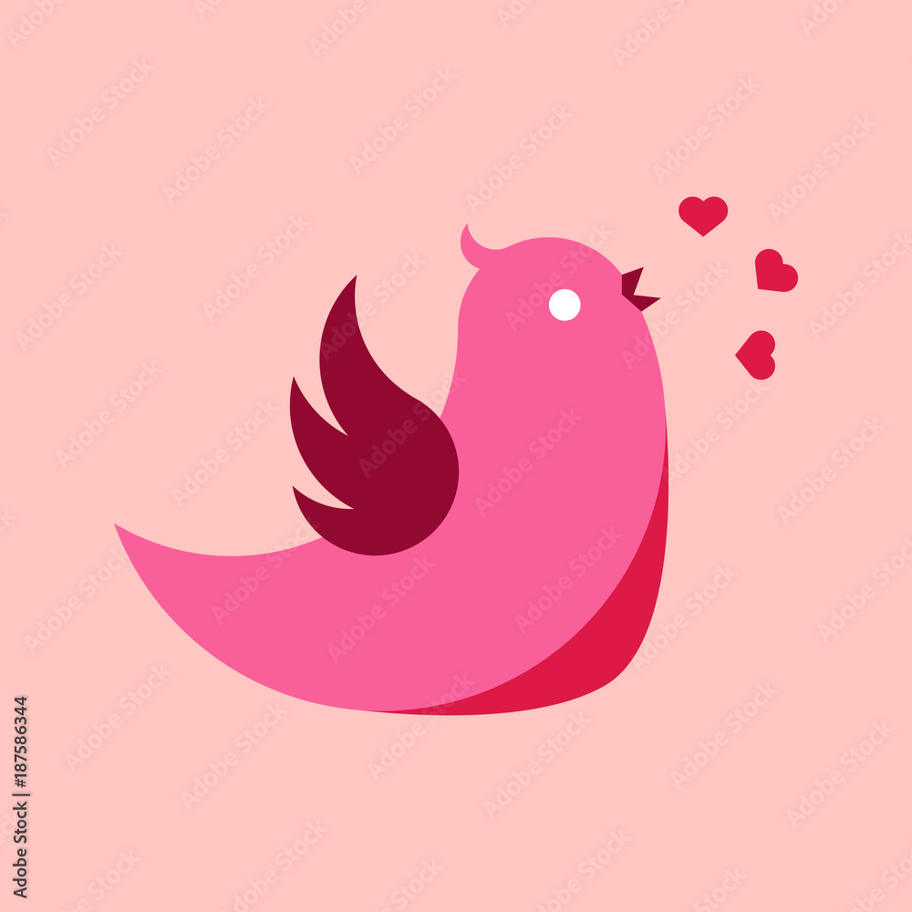 Obraz premium Abstract Bird Singing Vector Illustration Graphic