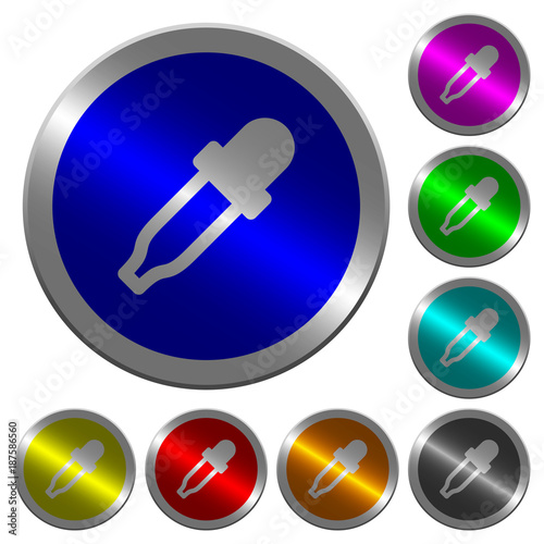 Color picker luminous coin-like round color buttons