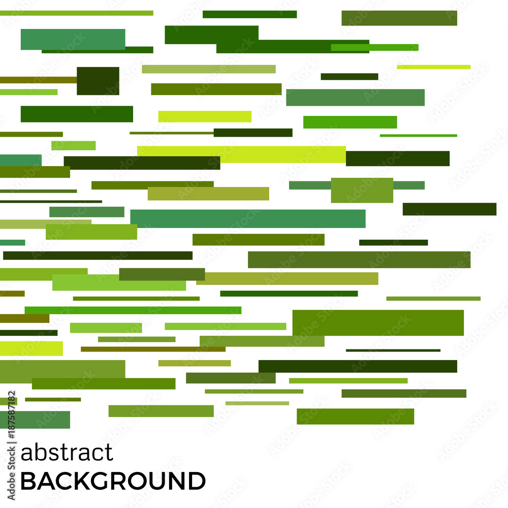 Abstract vector background of green rectangles of different sizes. Background of geometric shapes.
