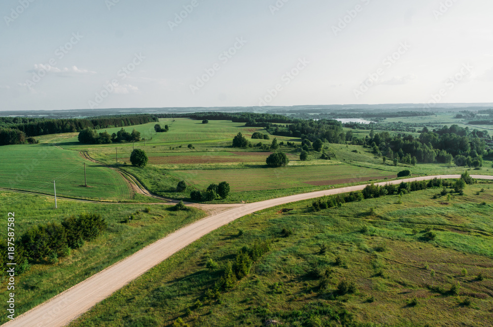Beautiful summer landscape of Kreva, Grodno Region, Belarus