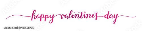 HAPPY VALENTINE’S DAY hand lettering banner with heart