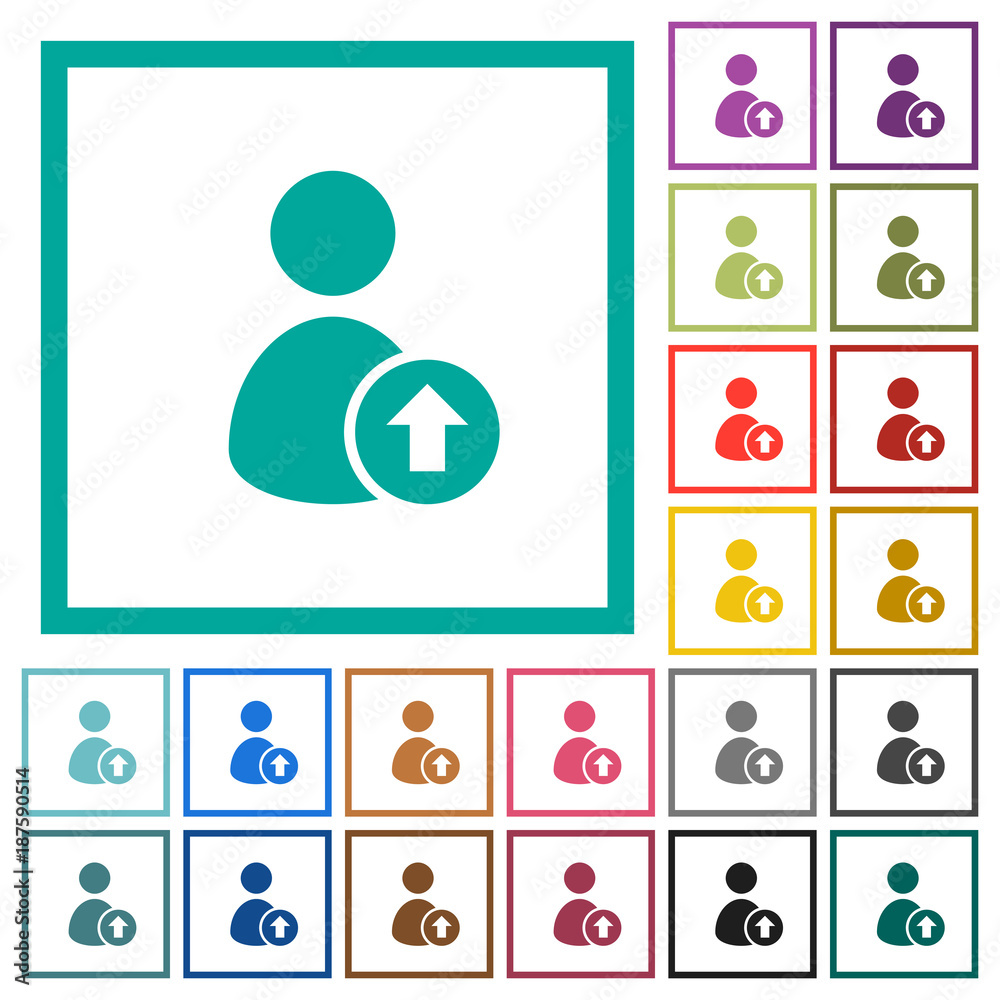 Move up user flat color icons with quadrant frames Move up user flat color icons with quadrant frames