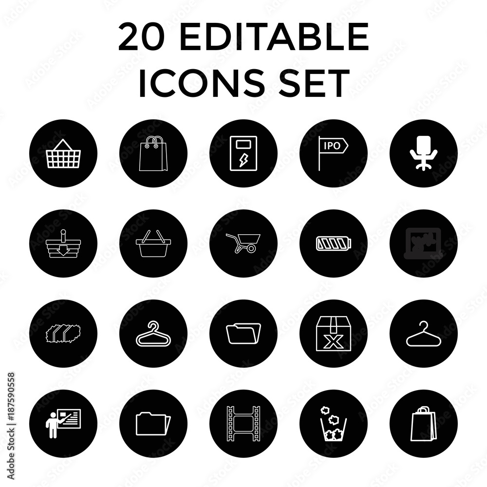 Empty icons. set of 20 editable outline empty icons Empty icons. set of 20 editable outline empty icons