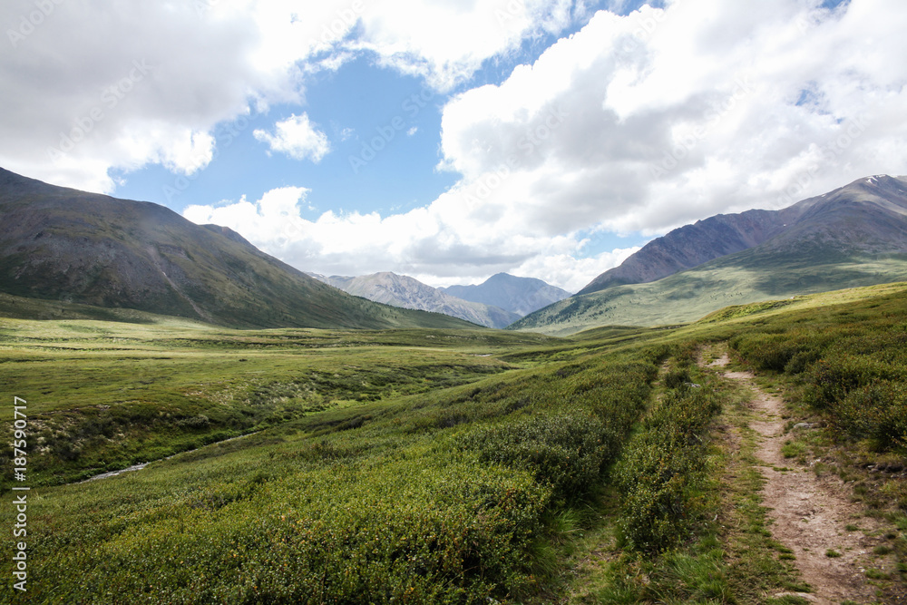 mountain landscape with scenic valley, Altai, Russia mountain landscape with scenic valley, Altai, Russia