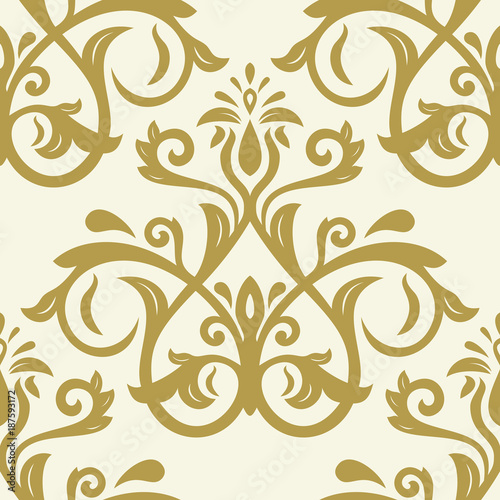 Classic seamless vector golden pattern. Damask orient ornament. Classic vintage background