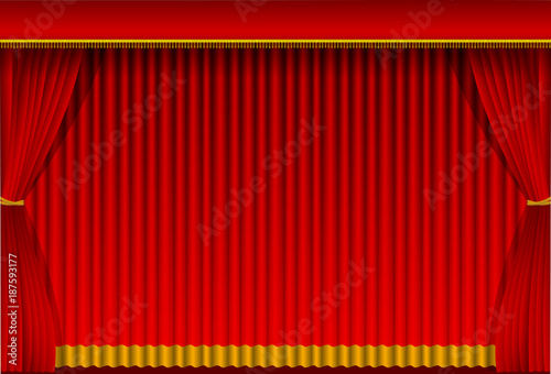 Red curtain background illustration (landscape)