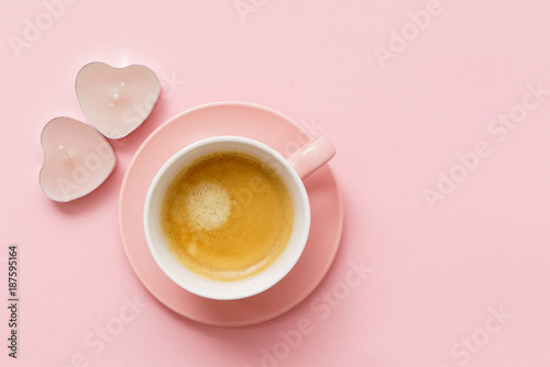 coffee in pink cup