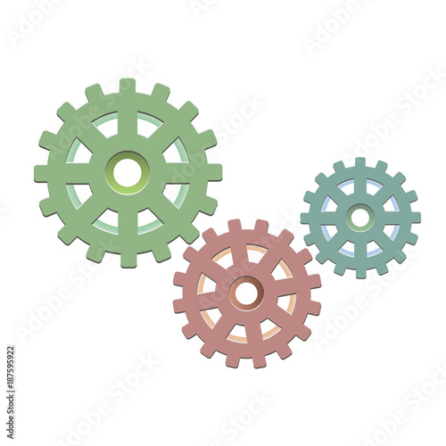 Multicolored gears. Vector illustration.