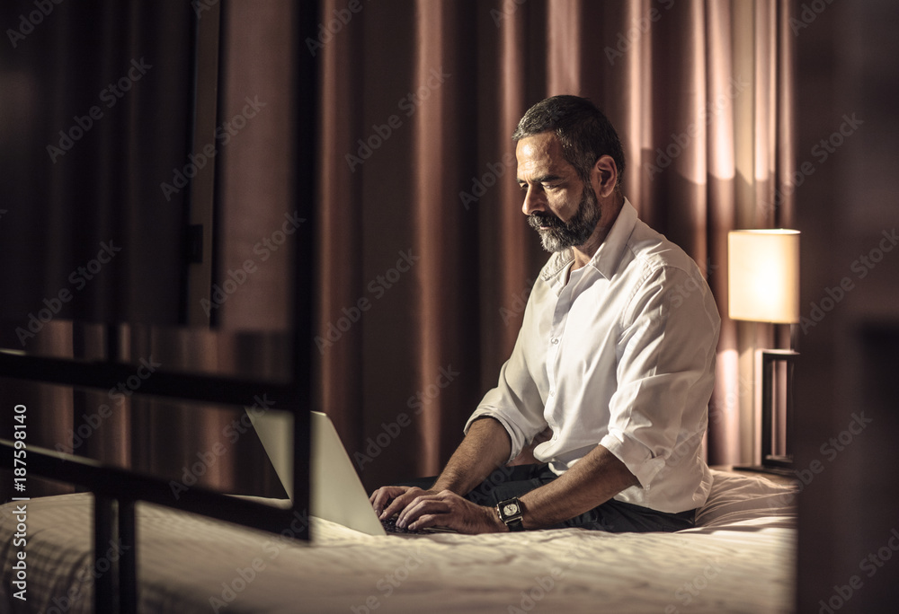 Businessman Working Late Businessman Working Late