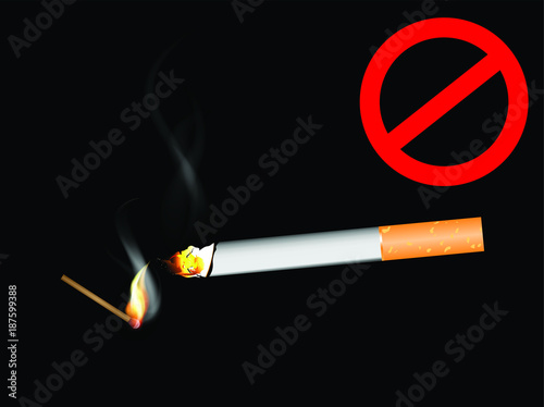 cigarette and match bad health bad habit